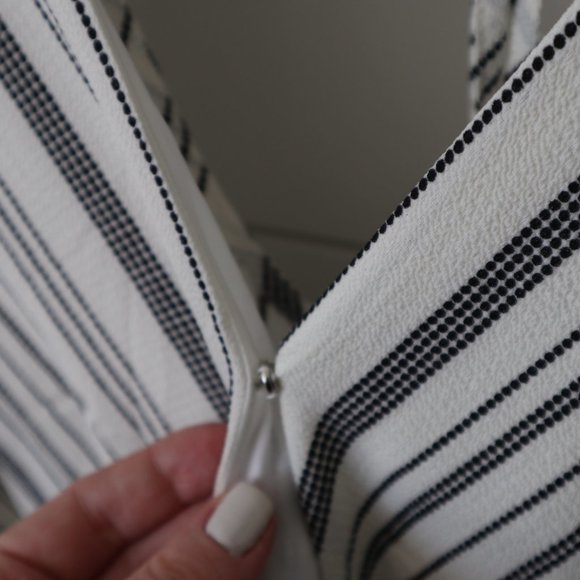 Maurices Size Small Wrap Dress White with Black Stripes - Picture 6 of 9